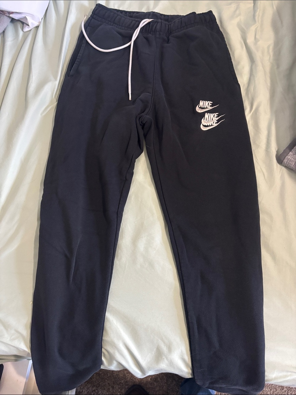 Nike Black Jogger Sweatpants with White Logo Stack